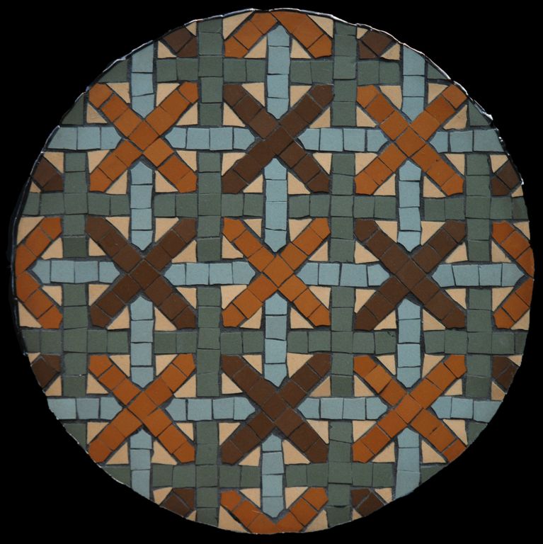 Grytunderlägg i keramik på plywood ca 19 cm diameter Till Salu